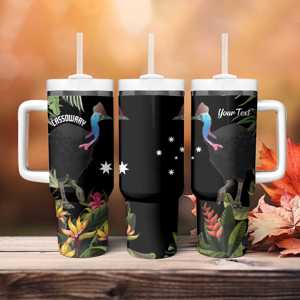Personalised Australia Cassowary Tumbler With Handle Dinosaur Bird - Rainforest Vibes