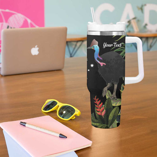 Personalised Australia Cassowary Tumbler With Handle Dinosaur Bird - Rainforest Vibes