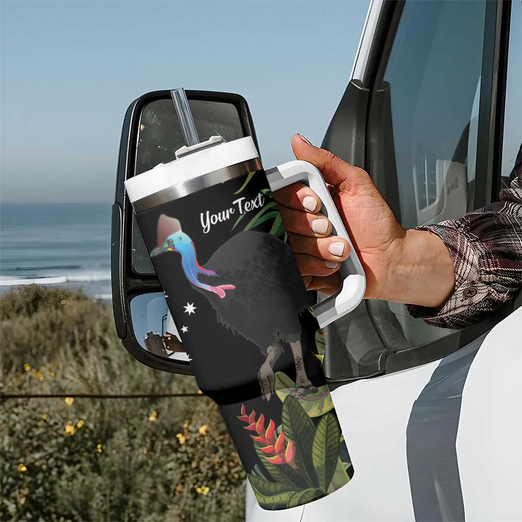 Personalised Australia Cassowary Tumbler With Handle Dinosaur Bird - Rainforest Vibes