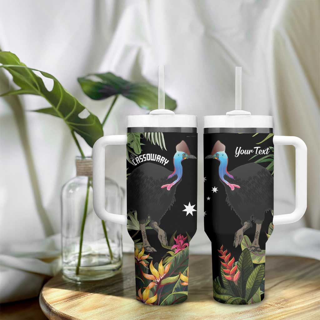 Personalised Australia Cassowary Tumbler With Handle Dinosaur Bird - Rainforest Vibes