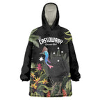 Personalised Australia Cassowary Wearable Blanket Hoodie Dinosaur Bird - Rainforest Vibes