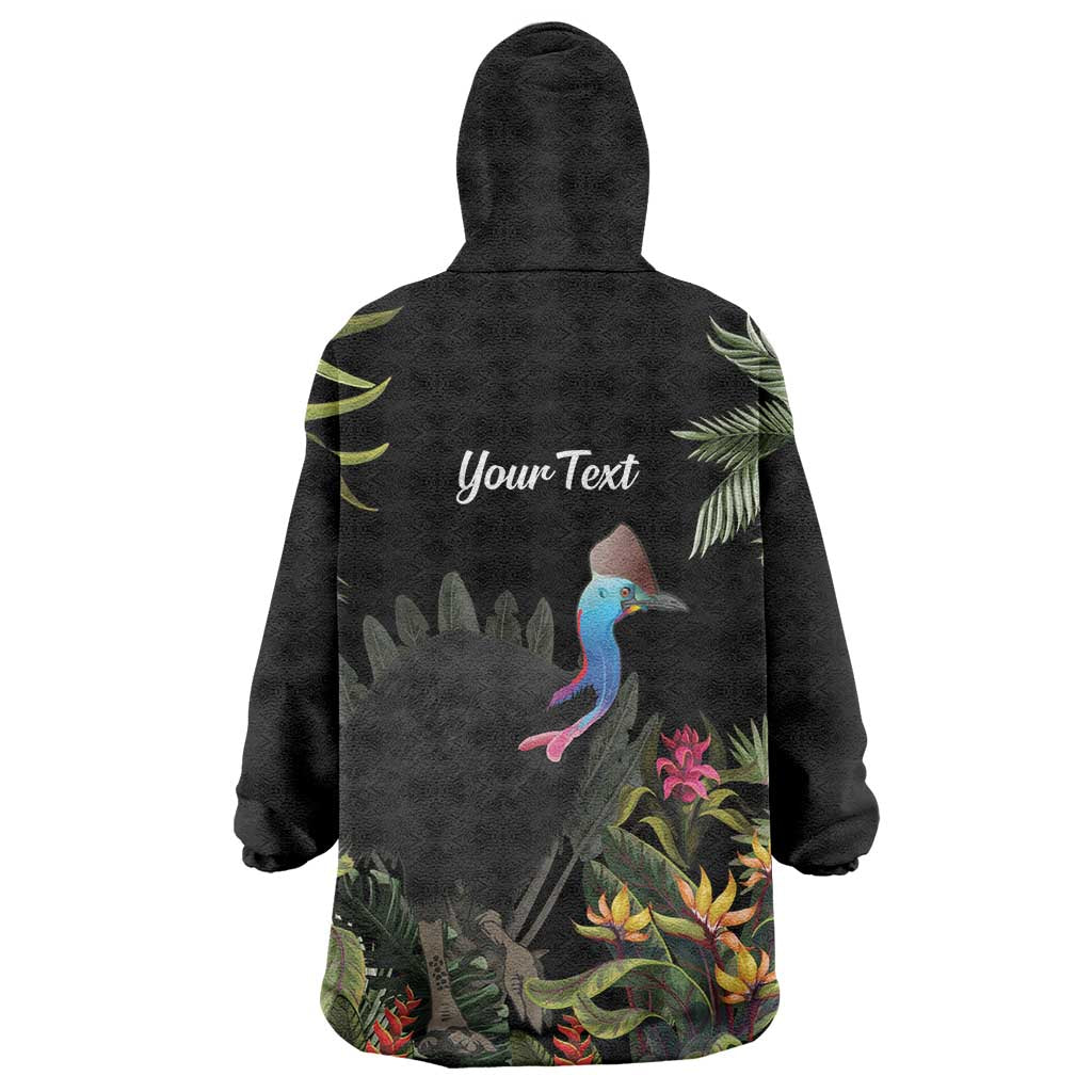 Personalised Australia Cassowary Wearable Blanket Hoodie Dinosaur Bird - Rainforest Vibes