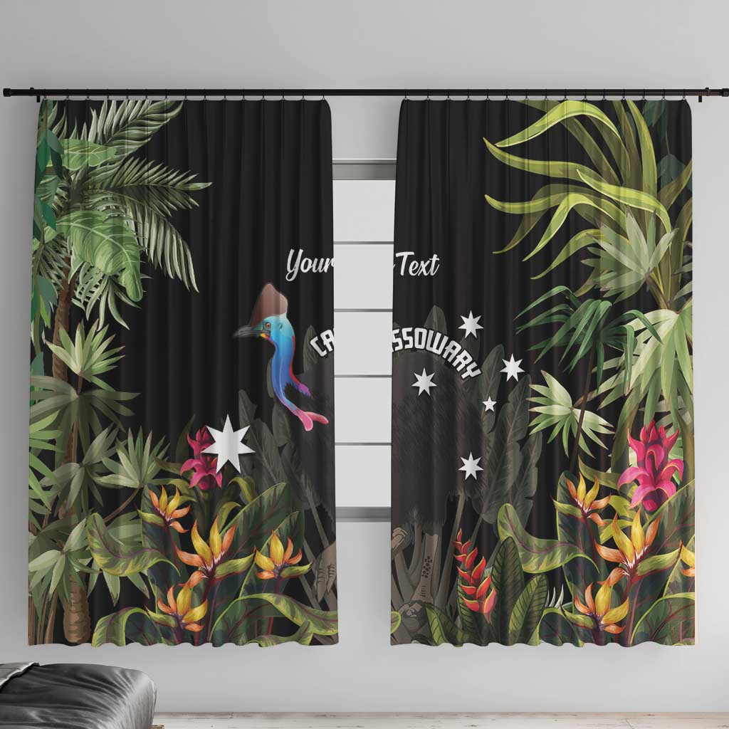 Personalised Australia Cassowary Window Curtain Dinosaur Bird - Rainforest Vibes