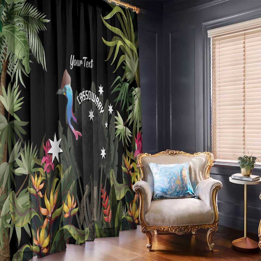 Personalised Australia Cassowary Window Curtain Dinosaur Bird - Rainforest Vibes