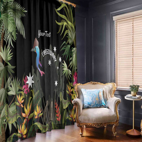 Personalised Australia Cassowary Window Curtain Dinosaur Bird - Rainforest Vibes