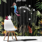 Personalised Australia Cassowary Window Curtain Dinosaur Bird - Rainforest Vibes