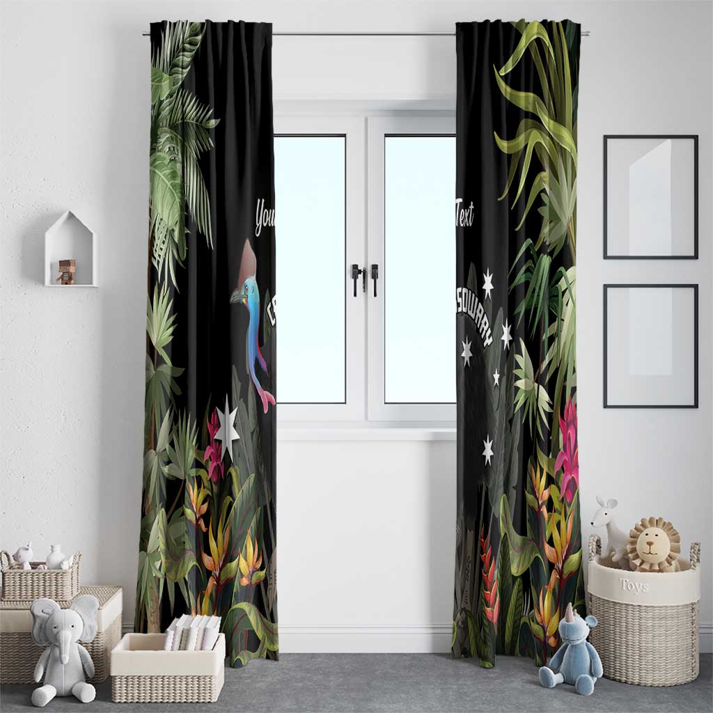 Personalised Australia Cassowary Window Curtain Dinosaur Bird - Rainforest Vibes