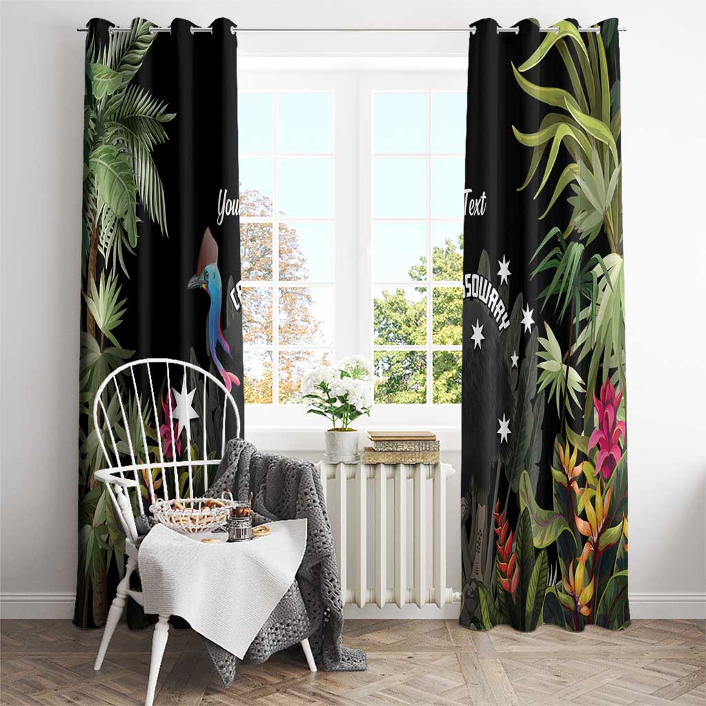 Personalised Australia Cassowary Window Curtain Dinosaur Bird - Rainforest Vibes