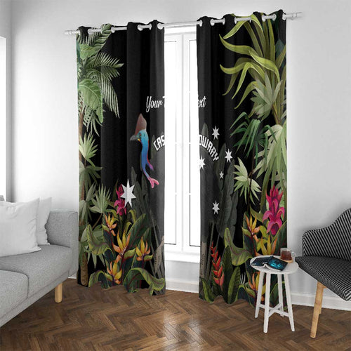 Personalised Australia Cassowary Window Curtain Dinosaur Bird - Rainforest Vibes