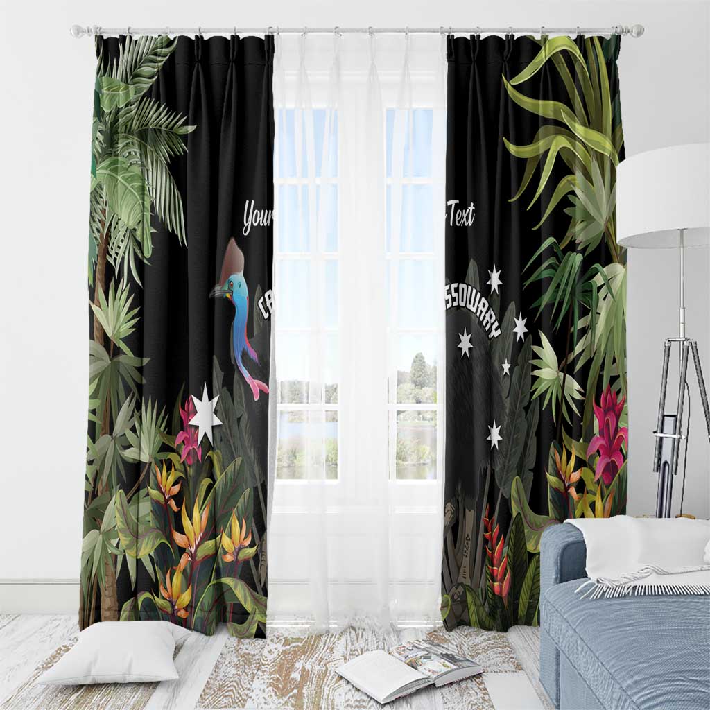 Personalised Australia Cassowary Window Curtain Dinosaur Bird - Rainforest Vibes