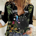 Personalised Australia Cassowary Women Casual Shirt Dinosaur Bird - Rainforest Vibes
