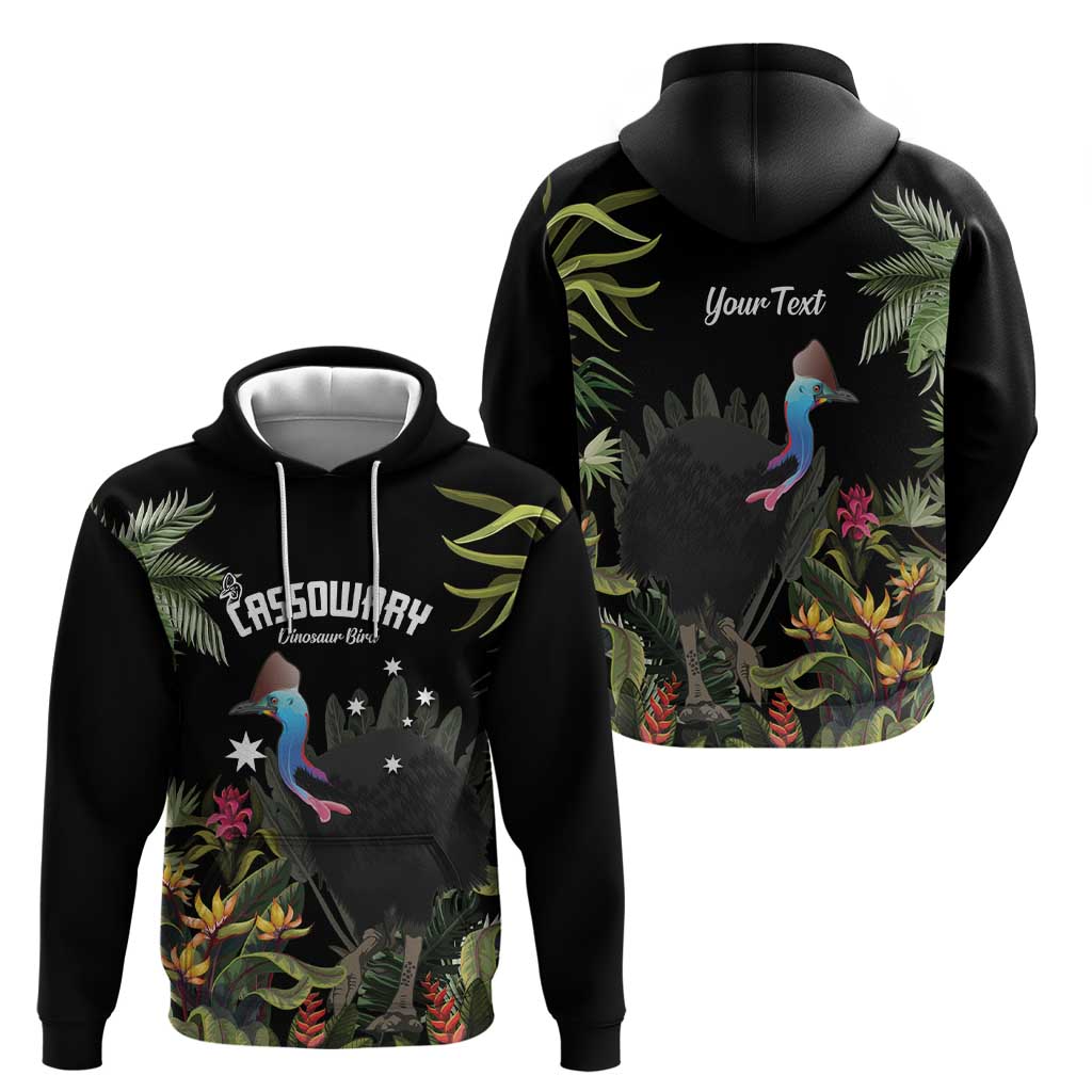 Personalised Australia Cassowary Zip Hoodie Dinosaur Bird - Rainforest Vibes