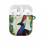 Cassowary Australia AirPods Case Tropical Flowers Mix Aboriginal Art - Aussie Hoodie