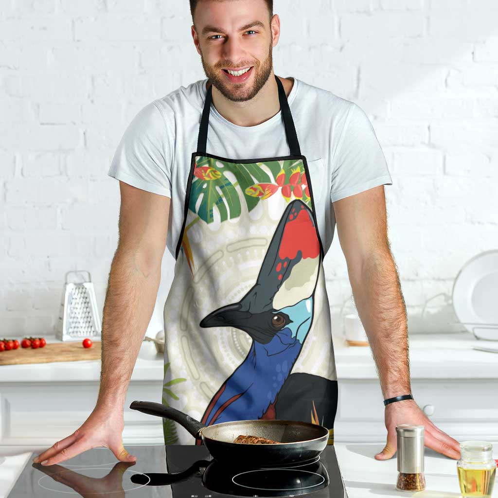 Cassowary Australia Apron Tropical Flowers Mix Aboriginal Art - Aussie Hoodie
