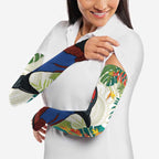 Cassowary Australia Arm Sleeves Tropical Flowers Mix Aboriginal Art - Aussie Hoodie