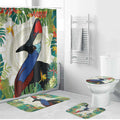 Cassowary Australia Bathroom Set Tropical Flowers Mix Aboriginal Art - Aussie Hoodie