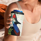 Cassowary Australia 4 in 1 Can Cooler Tumbler Tropical Flowers Mix Aboriginal Art