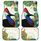 Cassowary Australia Car Mats Tropical Flowers Mix Aboriginal Art
