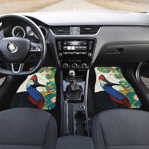 Cassowary Australia Car Mats Tropical Flowers Mix Aboriginal Art