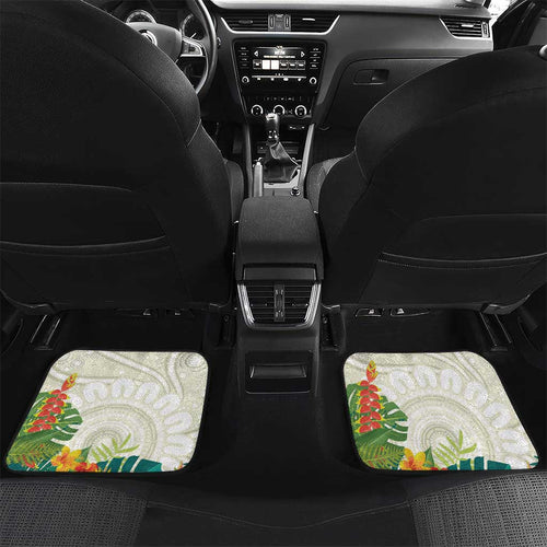 Cassowary Australia Car Mats Tropical Flowers Mix Aboriginal Art