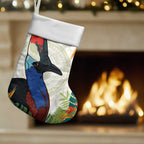 Cassowary Australia Christmas Stocking Tropical Flowers Mix Aboriginal Art - Aussie Hoodie
