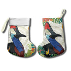 Cassowary Australia Christmas Stocking Tropical Flowers Mix Aboriginal Art - Aussie Hoodie
