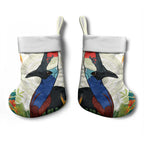 Cassowary Australia Christmas Stocking Tropical Flowers Mix Aboriginal Art - Aussie Hoodie