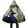 Cassowary Australia Cloak Tropical Flowers Mix Aboriginal Art - Aussie Hoodie
