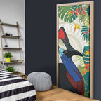 Cassowary Australia Door Cover Tropical Flowers Mix Aboriginal Art - Aussie Hoodie