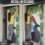 Cassowary Australia Door Cover Tropical Flowers Mix Aboriginal Art - Aussie Hoodie