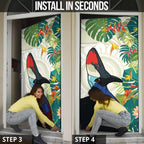 Cassowary Australia Door Cover Tropical Flowers Mix Aboriginal Art - Aussie Hoodie