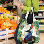 Cassowary Australia Grocery Bag Tropical Flowers Mix Aboriginal Art