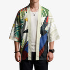 Cassowary Australia Kimono Tropical Flowers Mix Aboriginal Art - Aussie Hoodie