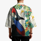 Cassowary Australia Kimono Tropical Flowers Mix Aboriginal Art - Aussie Hoodie