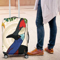 Cassowary Australia Luggage Cover Tropical Flowers Mix Aboriginal Art