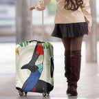 Cassowary Australia Luggage Cover Tropical Flowers Mix Aboriginal Art