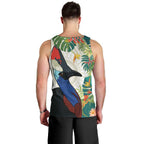 Cassowary Australia Men Tank Top Tropical Flowers Mix Aboriginal Art