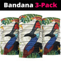 Cassowary Australia Neck Gaiter Tropical Flowers Mix Aboriginal Art - Aussie Hoodie