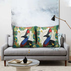 Cassowary Australia Pillow Cover Tropical Flowers Mix Aboriginal Art - Aussie Hoodie