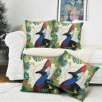 Cassowary Australia Pillow Cover Tropical Flowers Mix Aboriginal Art - Aussie Hoodie