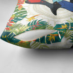 Cassowary Australia Pillow Cover Tropical Flowers Mix Aboriginal Art - Aussie Hoodie