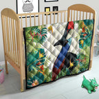 Cassowary Australia Quilt Tropical Flowers Mix Aboriginal Art