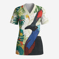 Cassowary Australia Scrub Top Tropical Flowers Mix Aboriginal Art - Aussie Hoodie