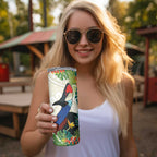 Cassowary Australia Skinny Tumbler Tropical Flowers Mix Aboriginal Art