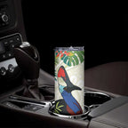 Cassowary Australia Skinny Tumbler Tropical Flowers Mix Aboriginal Art
