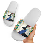 Cassowary Australia Slide Sandals Tropical Flowers Mix Aboriginal Art - Aussie Hoodie