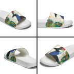 Cassowary Australia Slide Sandals Tropical Flowers Mix Aboriginal Art - Aussie Hoodie