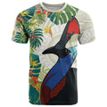 Cassowary Australia T Shirt Tropical Flowers Mix Aboriginal Art