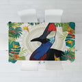 Cassowary Australia Tablecloth Tropical Flowers Mix Aboriginal Art
