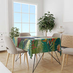 Cassowary Australia Tablecloth Tropical Flowers Mix Aboriginal Art